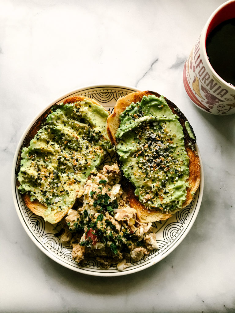 New Leaf Nutrition's dietitian Jen Lyman's breakfast of avocado toast and eggs